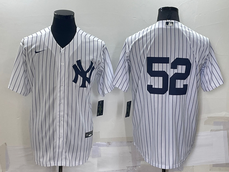 Men's New York Yankees CC Sabathia #52 White Name Jersey